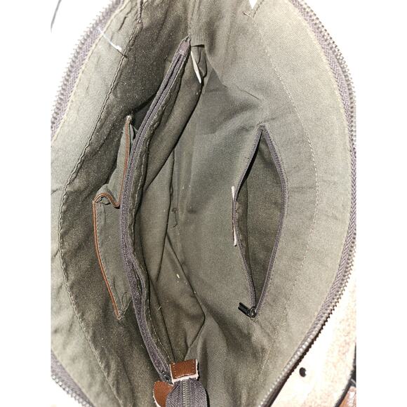 S-zone Brown Leather Tote Shoulder Handbag 17x10x5 - Picture 10 of 10